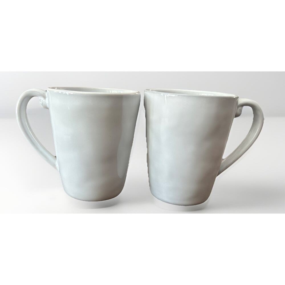 New Set of 2 Juliska Quotidien White Truffle Coffee Mugs